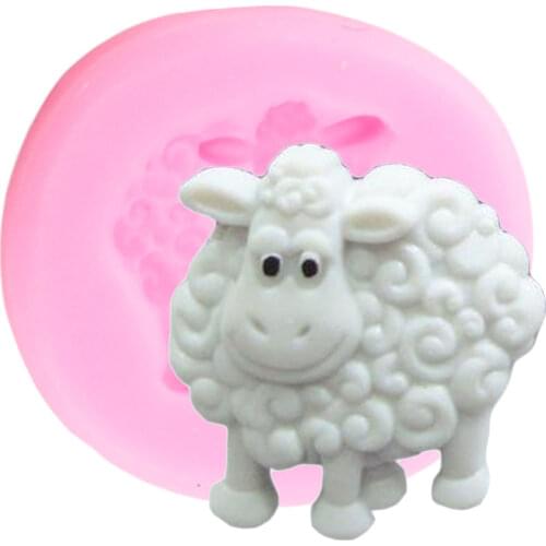 Sheep Silicone Molds 3D Animals Chocolate Fondant Mould Baby Birthday Cake Decorating Tools Candy Clay Mold Cookie Baking Moulds