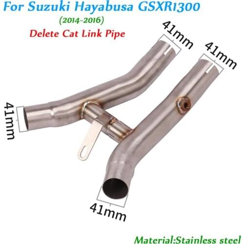 Motorcycle Stainless Steel Silencer System Delete Cat Link Pipe Exhaust Connect Tube Slip On For Suzuki GSXR1300 2014 2015 2016