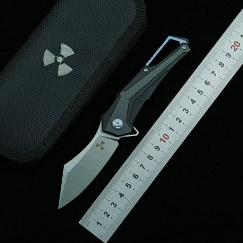 LEMIFSHE JR3412 folding knife G10 carbon fiber handle D2 blade outdoor camping survival kitchen knife fruit knife EDC tool knife