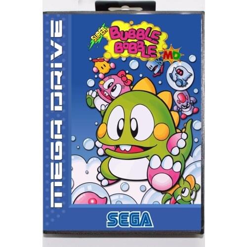 Super Bubble Bobble 16 bit MD Game Card With Retail Box For Sega Mega Drive