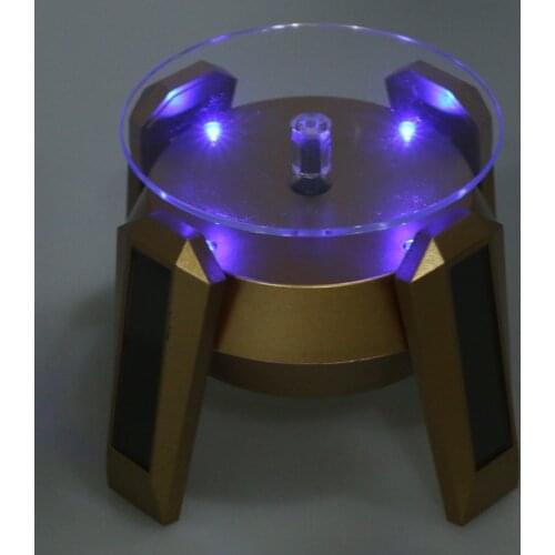 LED Solar/Battery Powered Rotating Jewelry 360 Dergee Display Stand