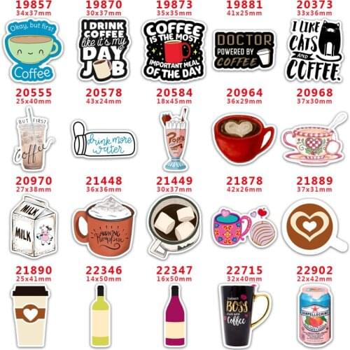 DIY Craft Supplies Sewing Accessories Cartoon Drinks Printed Planar Resins Mold 30 Pieces. PR-19857