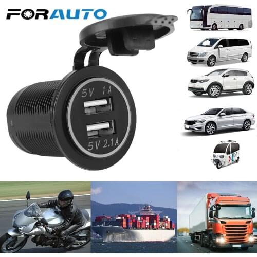 Universal Dual USB Charger Outlet Adapter Power Socket 3.1A 12-24V for Auto Marine Motorcycle Truck LED Light Waterproof