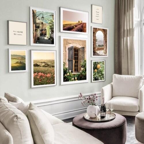 Morning Countryside Nordic Canvas Painting Sunrise Nature Landscape Mindfulness Poster Canvas Print Wall Art Decoration Picture