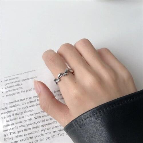 Vogallery Vintage Wheat Ears Ring For Women Fashion Ins 17cm Rings Silver Color Party Wedding Simple Jewelry Accessories