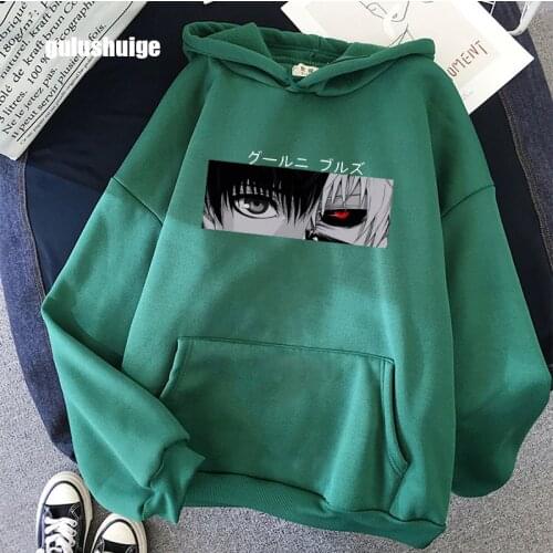 Tokyo Ghoul Kaneki Ken Eyes Japan Anime Print Pullovers Hoodie Loose Hip Hop Sweatshirt Punk Streetwear Harajuku Women Hoodie
