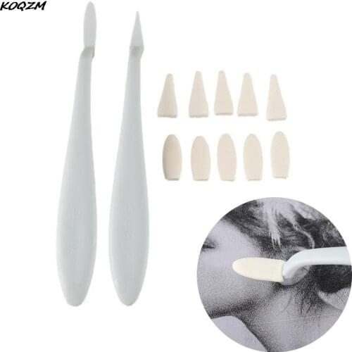 12Pcs/Set Art Sketch Wipe Knife Washable Sponge Wiper Highlight Artist Drawing Correction Sketch Tool