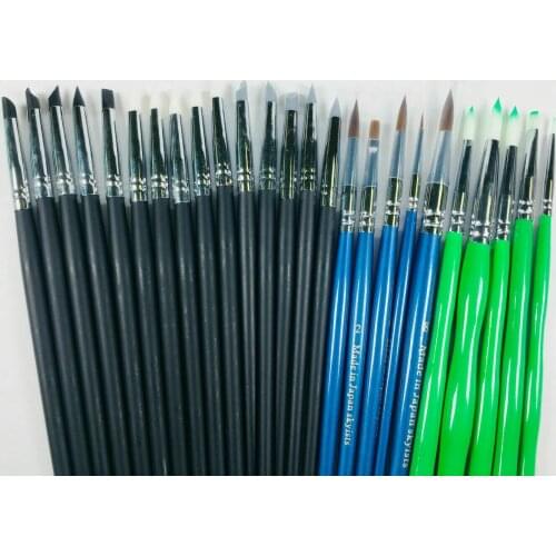 25pcs Dental Silicone Brush Pen Adhesive Composite Resin Cement Porcelain Brush