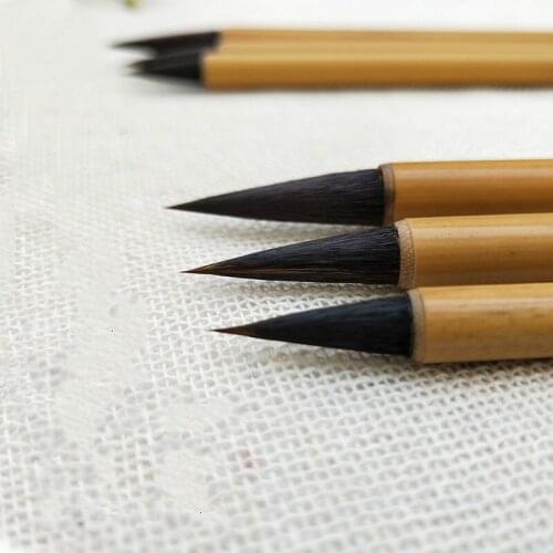 3pcs Chinese Calligraphy Brush Pen Rabbit &weasel Hair Brush Set Small Regular Script Practice Chinese Painting Writing Brushes