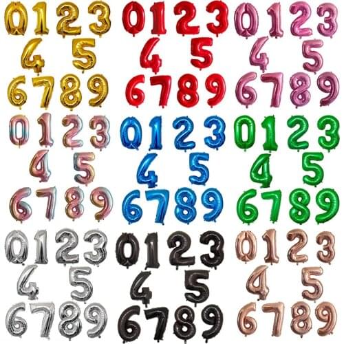 32 40 inch number balloons Big Rose Gold Silver Black Figure Foil Balloon Wedding Birthday Party Decoration Balloons