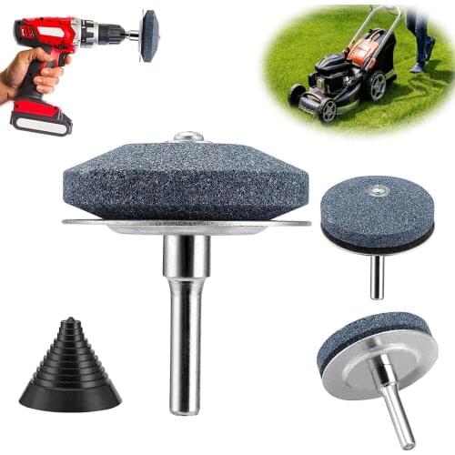 3x Mower Sharpener with Metal Guide Plate Universal for Drill