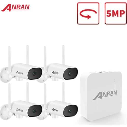 ANRAN 5MP Pan & Tilt CCTV Video Camera Kit 1920P Security Camera Set Wifi Mini NVR Outdoor Wireless Surveillance Camera System