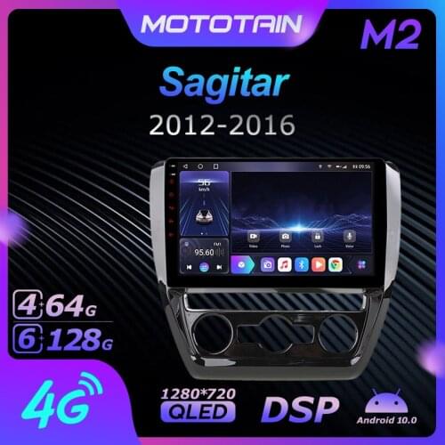 Mototain 6G+128G Android 10.0 Car Multimedia Radio Player for Volkswagen Sagitar 2012 - 2016 Auto video Head Unit 4G LTE SPDIF
