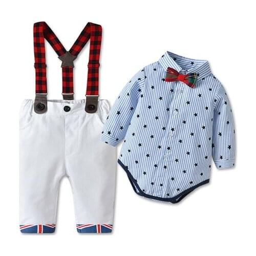 Childrens long sleeve suit boy spring and autumn overalls 2 sets