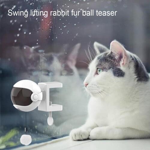 Electric Funny Cat Educational Toy Swing Lifting Fur Ball Funny Cat Ball Automatical Cat Supplies Without Battery