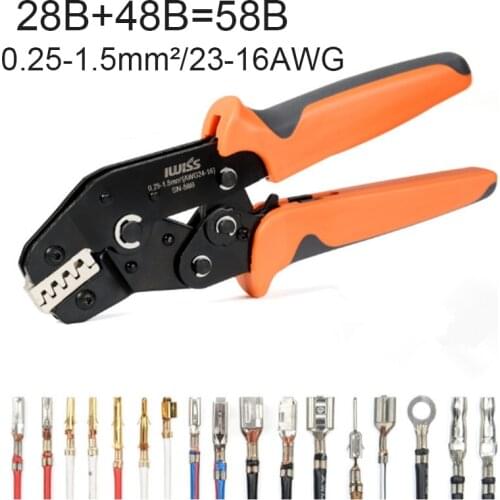 SN-58B=SN-28B+SN-48B Crimping Pliers for DuPont 2.54 2.8 3.96 4.8 6.3 Tube/Insulation Terminals Electrical Clamp Tools