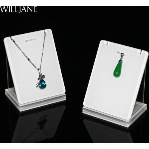 Pendant Necklace Display Holder Shop Counter Top Clear White Acrylic Presentation Rack Jewelry Earrings Pendant Organizer Stand