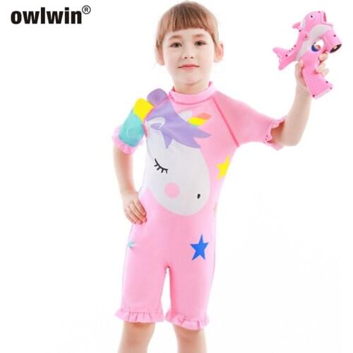 2020 Swimwear Baby Kids Girls Swimwear Suits Lotus Leaf Kids One-Piece Swimsuit Europe Vacation Beach Summer Cartoon