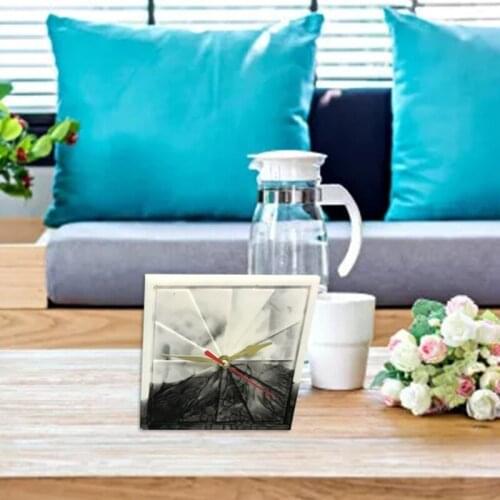 Square Windmill Wall Clock Epoxy Resin Mold Desktop Ornament Clock Silicone Mold