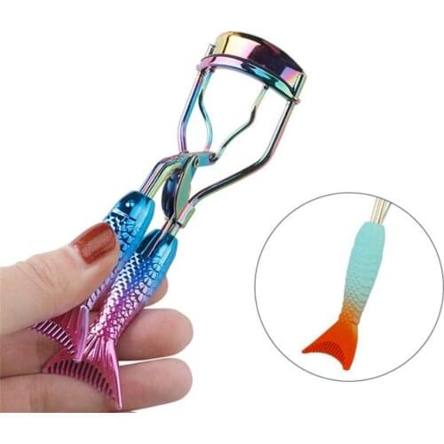 New 100pcs/lot Mermaid Eyelash Curler Eye Lash Curling Clip Gradient Color Cosmetics Beauty Makeup Tools