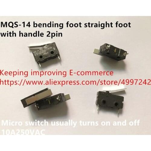 Original new 100% MQS-14 MQS-15 bending foot straight foot with handle 2pin micro switch usually turns on and off 10A250VAC
