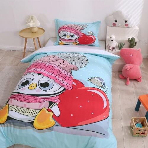 Cartoon Cute Bird Pattern Childrens Room Duvet Cover (including Pillowcase) Single/double/queen 2/3PS For Boys And Girls