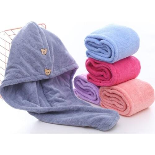 Microfiber Towel Hair Towel Bath Towels for Adults Home Terry Towels Bathroom Serviette De Douche Turban For Drying Hair Women