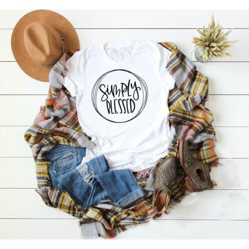 Simply Blessed T-Shirt Blessed Mom Christian Tee Unisex Jesus Blessed Bible Slogan Shirt Funny Gift Religion Vintage shirt Tops
