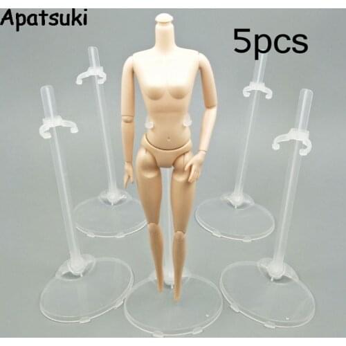 5pcs/lot Transparent Clear Dolls Toy Stand Support for Barbie Doll Girls Prop Up Mannequin Model Display Holder