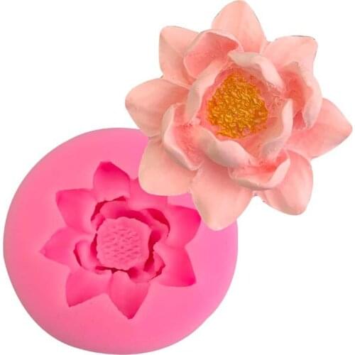 New trumpet Lotus Lotus shape silicone mold soap handmade plaster drops decorated flower ornaments mold