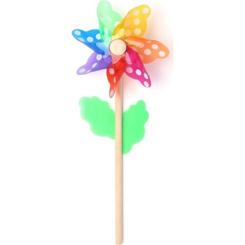 Windmill Toys Children Kids Garden Decoration 7 Leaves Colorful Outdoors Spinner