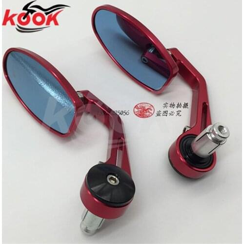 High quality 5 colors Aluminium motorcycle Side Mirrors 22mm handlebar end motorbike rearview mirror red gold black blue black