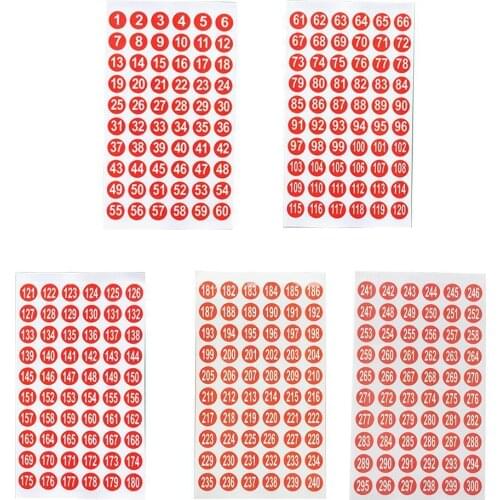 1 Sheet Red Number Stickers Consecutive Digital Label Waterproof Self Adhesive Decals Labels For Nail Polish Lipstick Color Tags