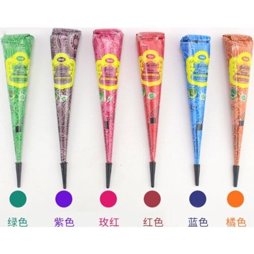 1Pcs Indian Henna Tattoo Paste Cone Body Paint Temporary Mehndi Henna Tattoo Body Art Tattoo Templates