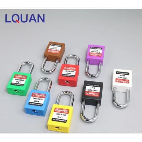 Safety Lockout Padlock Industrial Engineering Plastic ABS Body 38mm Steel Shackle Safety Padlock