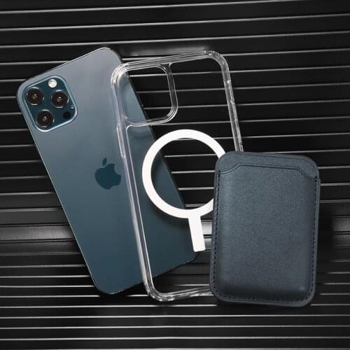2 in 1 Transparent Magnetic Case + Wallet Card Bag for iPhone 12 Pro Max Mini Magsave Magnet Card Holder for iPhone 11 Pro Max