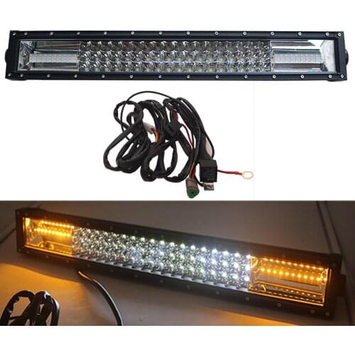 22inch White & Amber 324W Triple Row LED Light Bar Combo 12V 24V for Lada Niva 4x4 Off Road ATV Uza SUV Trucks Barra Lights