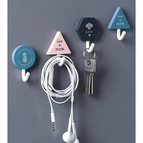 3Pcs Car Key Clothes Hats Scarf Towel Bathroom Wall Door Hooks Kitchen Hanger for Bathroom Accessories