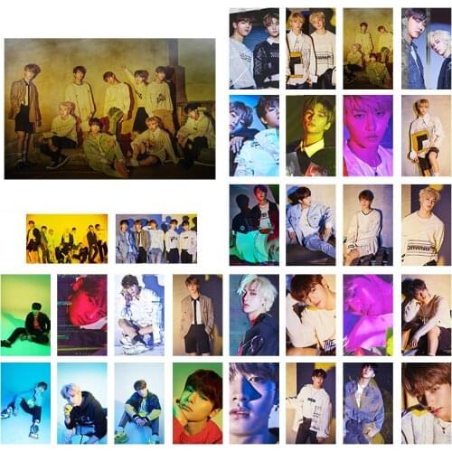 30pcs/set kpop Stray Kids photo card yellow Miroh Yellow wood album lomo card photocard kpop stray kids new arrivals