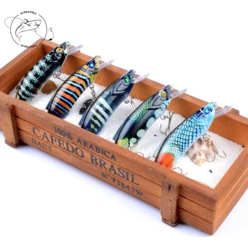 5Pcs/Lot Lifelike Minnow Lure Fishing Hard Baits 8cm/14.5g Artificial Pesca Isca Diving 0.6m--1.5m For Ocean Boat Lake Fishing