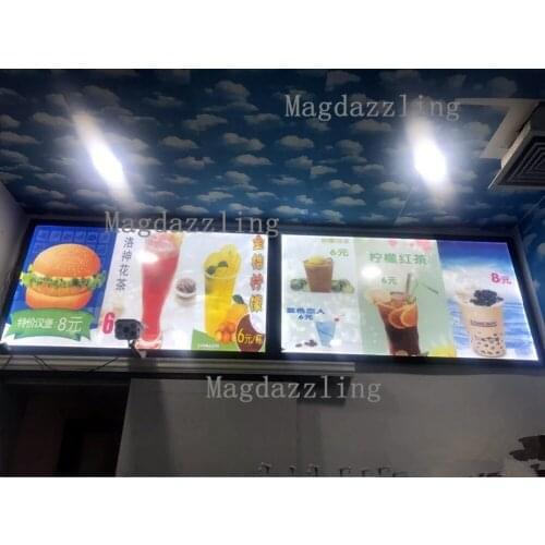 60x90CM Slim Black Snap Frame Restaurant LED Edge-lit Menu Light Box for Restaurant