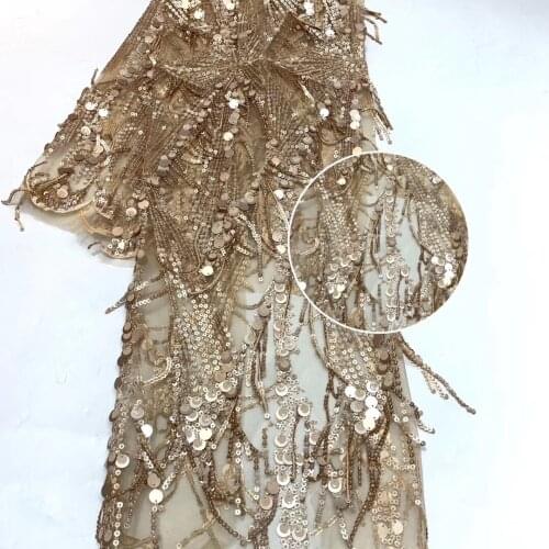 African mesh lace sequined fabric embroidery 2021 high quality French lace fabric Nigerian lace fabric ZX3773