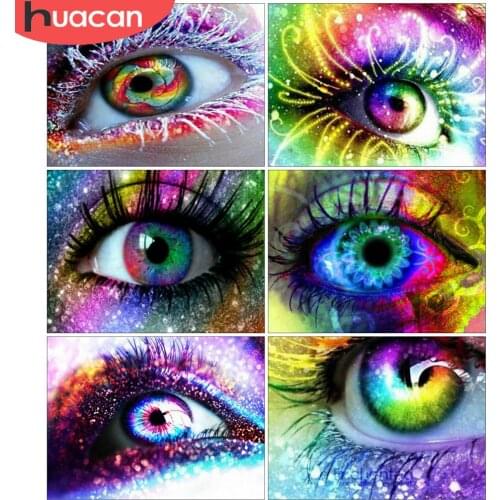 HUACAN 5D Diamond Painting Full Square/Round Eyes Colorful Diamond Embroidery Cross Stitch Handcraft Home Decoration