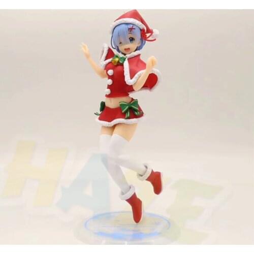 Anime Re:Life In a Different World From Zero Rem Christmas Ver. Figure Toys Collection In Box