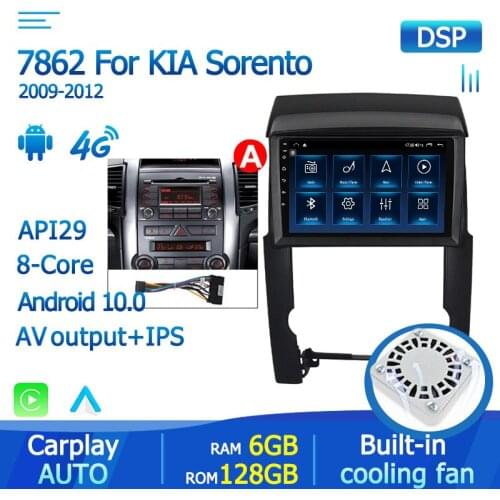 DSP ISP Car Radio For Kia Sorento 2 XM 2009 - 2012 Multimedia Video Player Navigation GPS Carplay IPS Support DVR Steering Wheel
