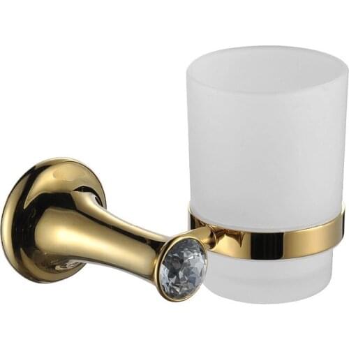 Free shipping gold finish Small Crystal Single cup tumbler holder
