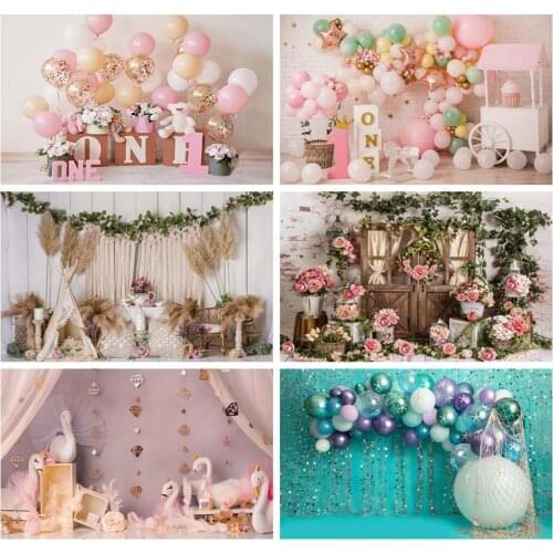 Baby 1st Birthday Decor Cake Smash Photography Background Newborns Child Photo Booth Backdrop for Photographic Studio Photocall