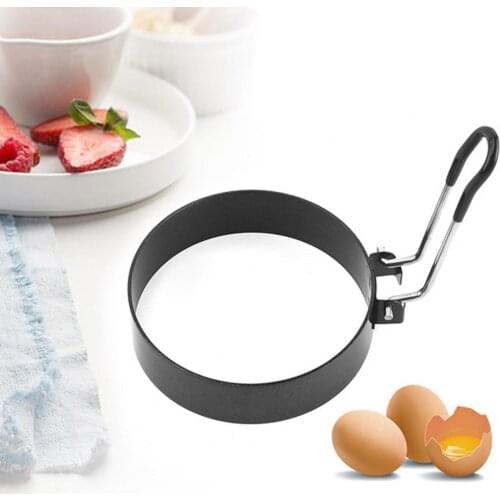 Pancakes Mold Breakfast Fried Egg Anti-scald Eco-friendly Egg Ring Heat Resistant Stainless Steel Round Egg Cooker Ring for Home