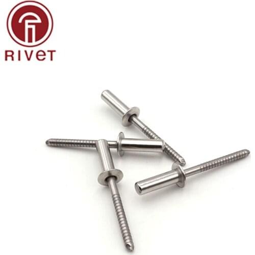 GB12615.4 (M4.8 50PCS) DIN EN ISO 16585 Stainless Steel Round Head Closed End Blind Rivet Sealed Hollow Rivets Blind Rivets