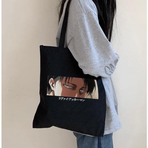 Japanese anime Attack on Titan canvas bag new female bag large-capacity casual shopper bag Harajuku gothic women shoulder bag